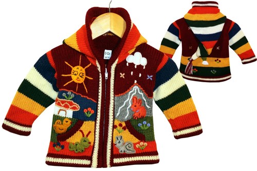 Kinder strickjacke dunkelrot - kinder,