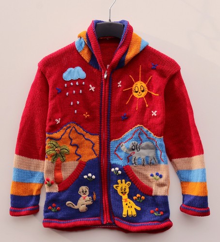 Kinder strickjacke dunkelrot - kinder,