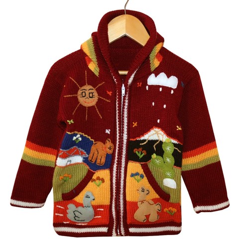Kinder strickjacke dunkelrot - kinder,