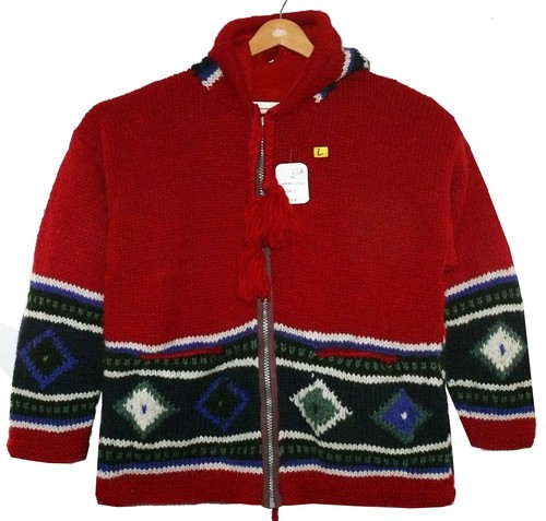 Strickjacke rot ethno - rot,